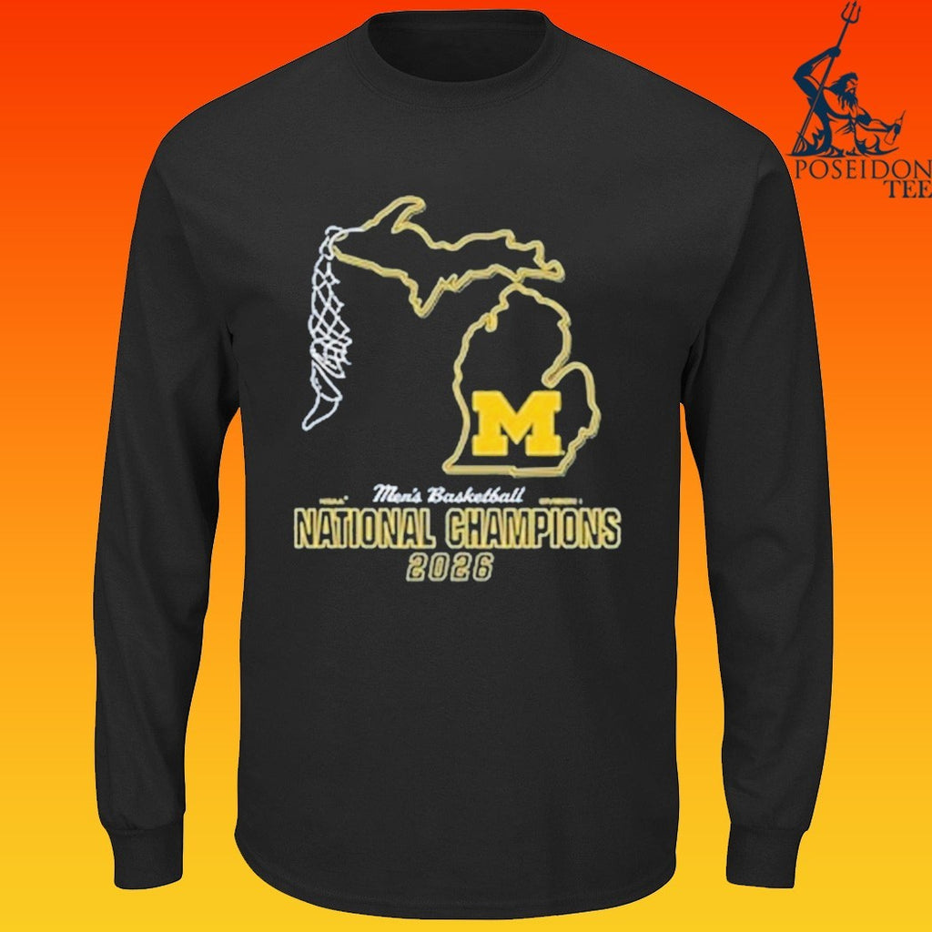 Michigan Wolverines Youth MBB National Champs 2026 Net T-shirt