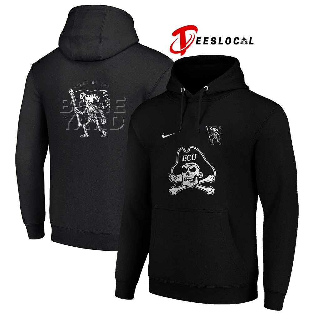 ECUbasketballnightoftheboneyardskeletonlogoshirt