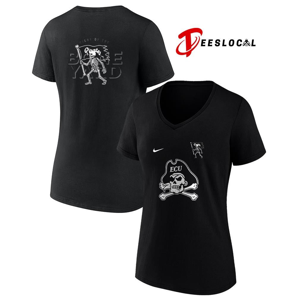 ECUbasketballnightoftheboneyardskeletonlogoshirt