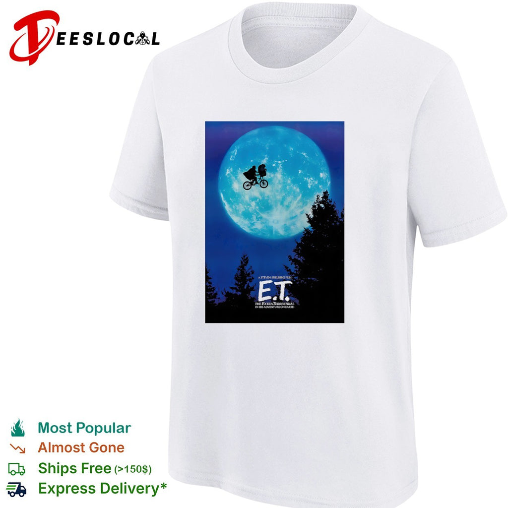 ET the extra terrestrial a steven spielberg film in his adventure on earth shirt