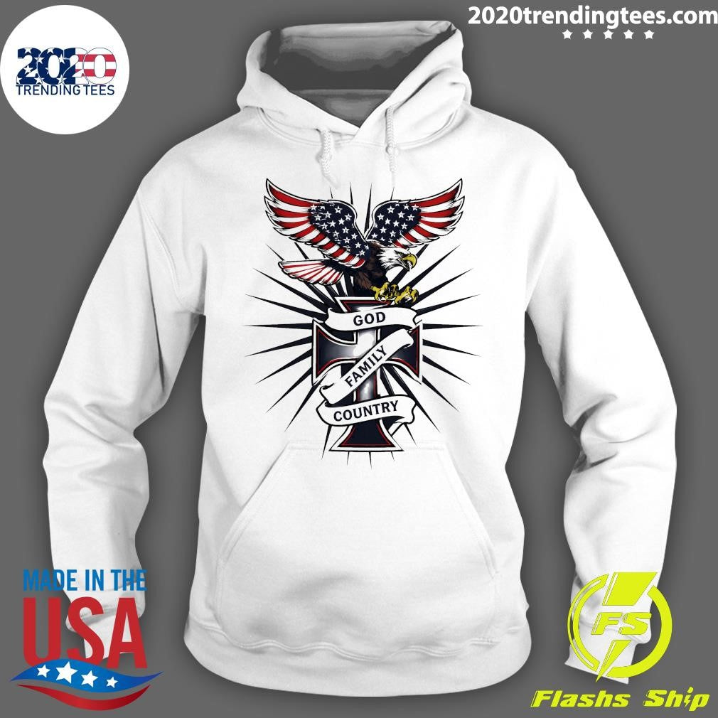 Eagle Patriot American Flag God Family Country Tee Shirt