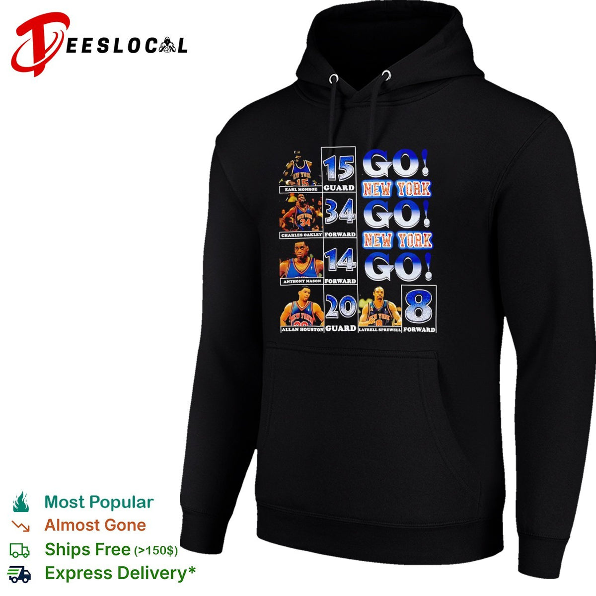 Earl Monroe Charles Oakley Anthony Mason Allan Houston Latrell Sprewell Knicks shirt