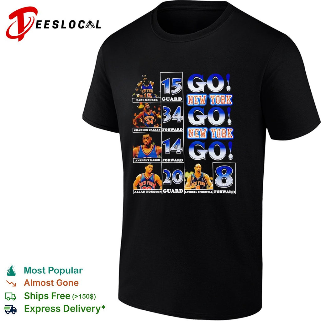 Earl Monroe Charles Oakley Anthony Mason Allan Houston Latrell Sprewell Knicks shirt