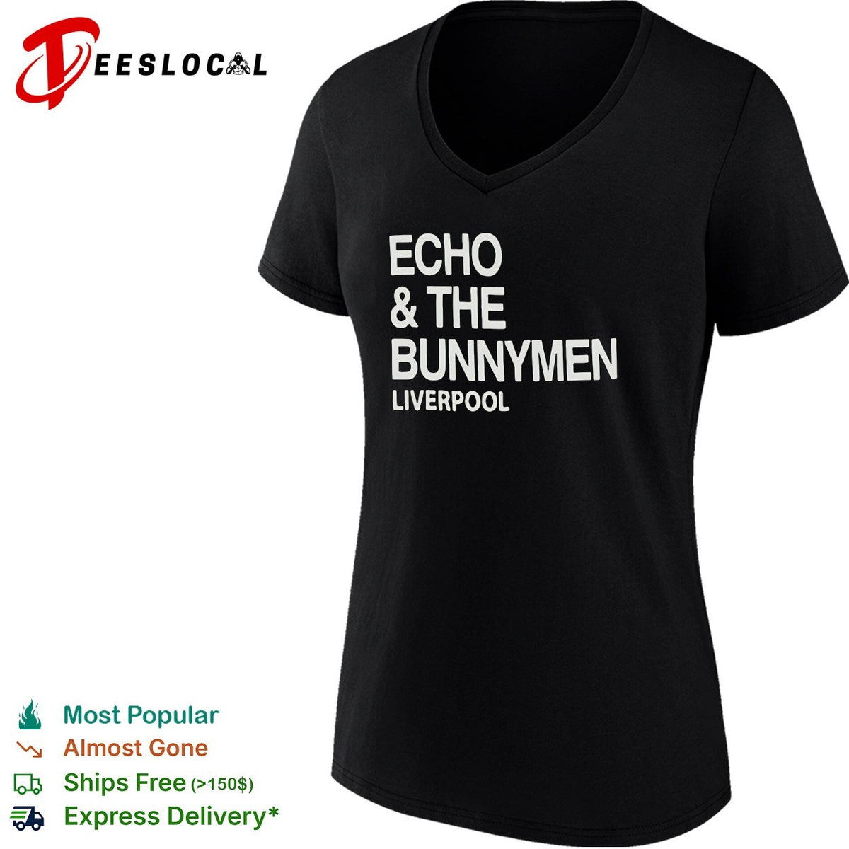 Echo and the Bunnymen Liverpool bold typography shirt