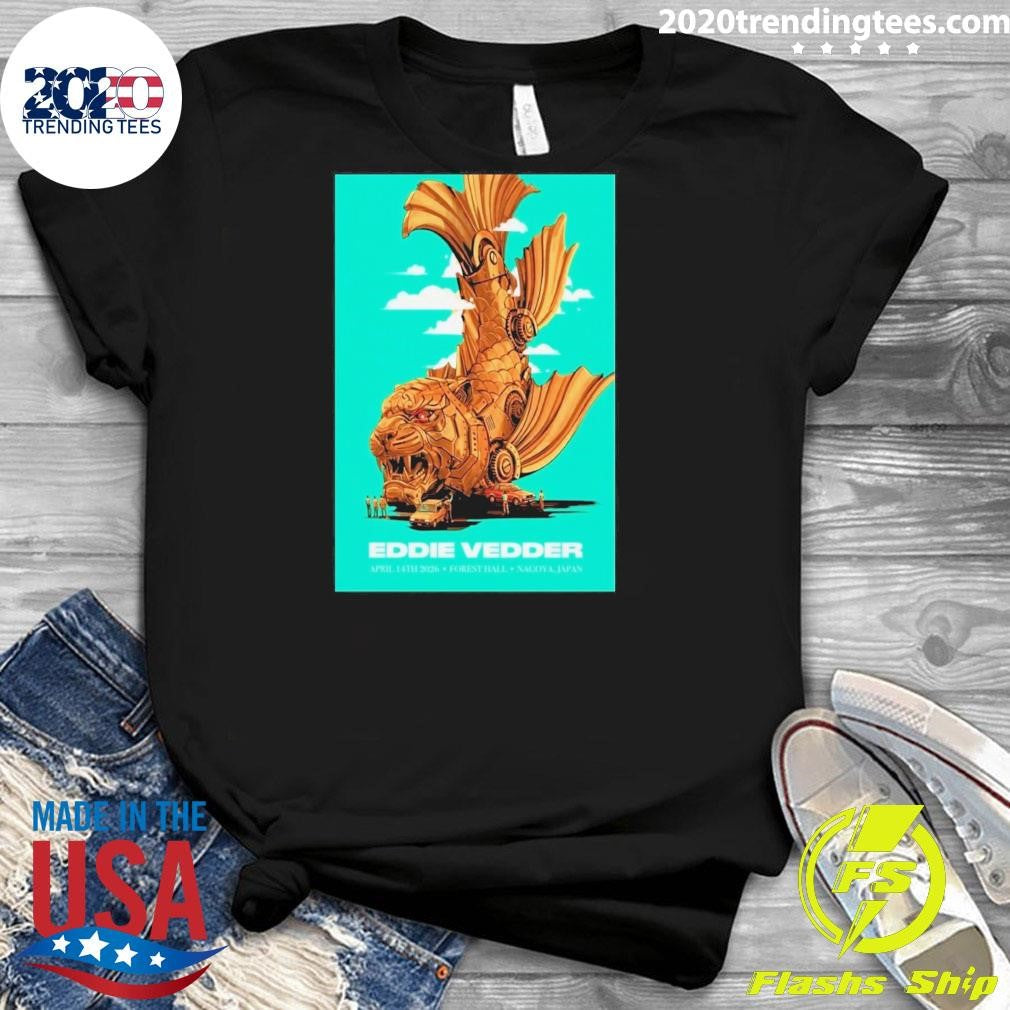 Eddie Vedder Nagoya Japan Venue At Forest Hall On April 14 2026 Golden Tiger Fish Art Shirt