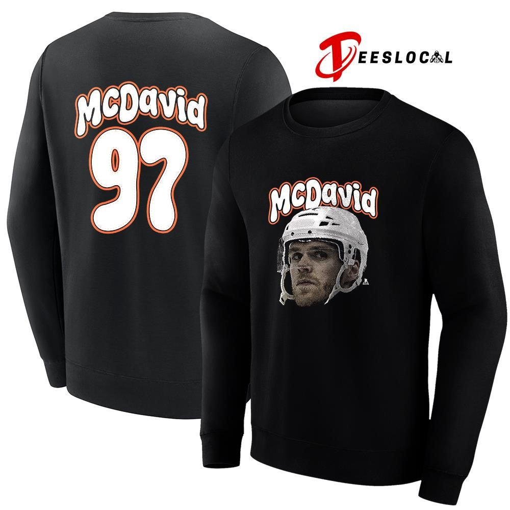 Edmonton Oilers Connor McDavid portrait name and number shirt