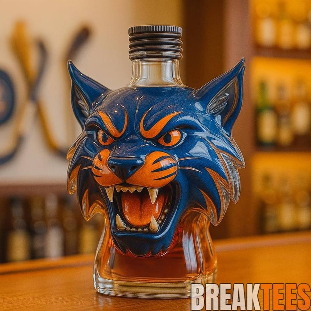 Edmonton Oilers Hunter the Lynx Whiskey Bottle