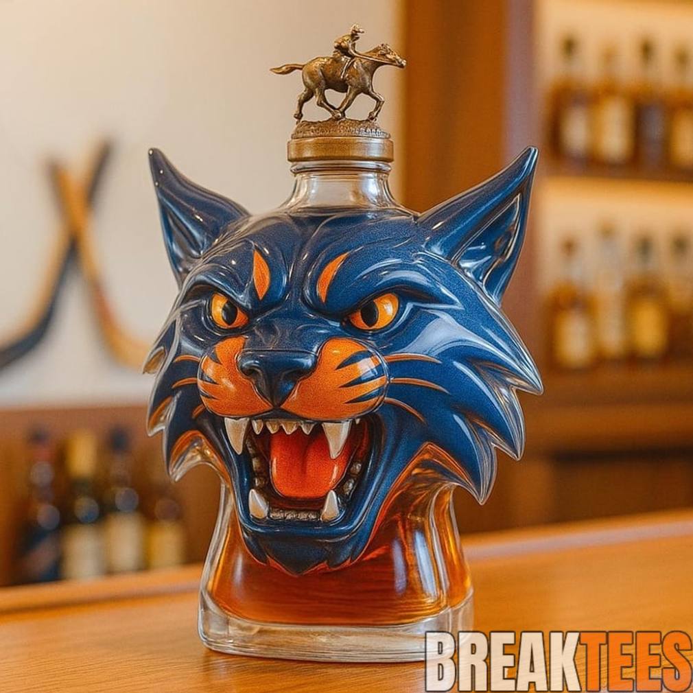 Edmonton Oilers Hunter the Lynx Whiskey Bottle