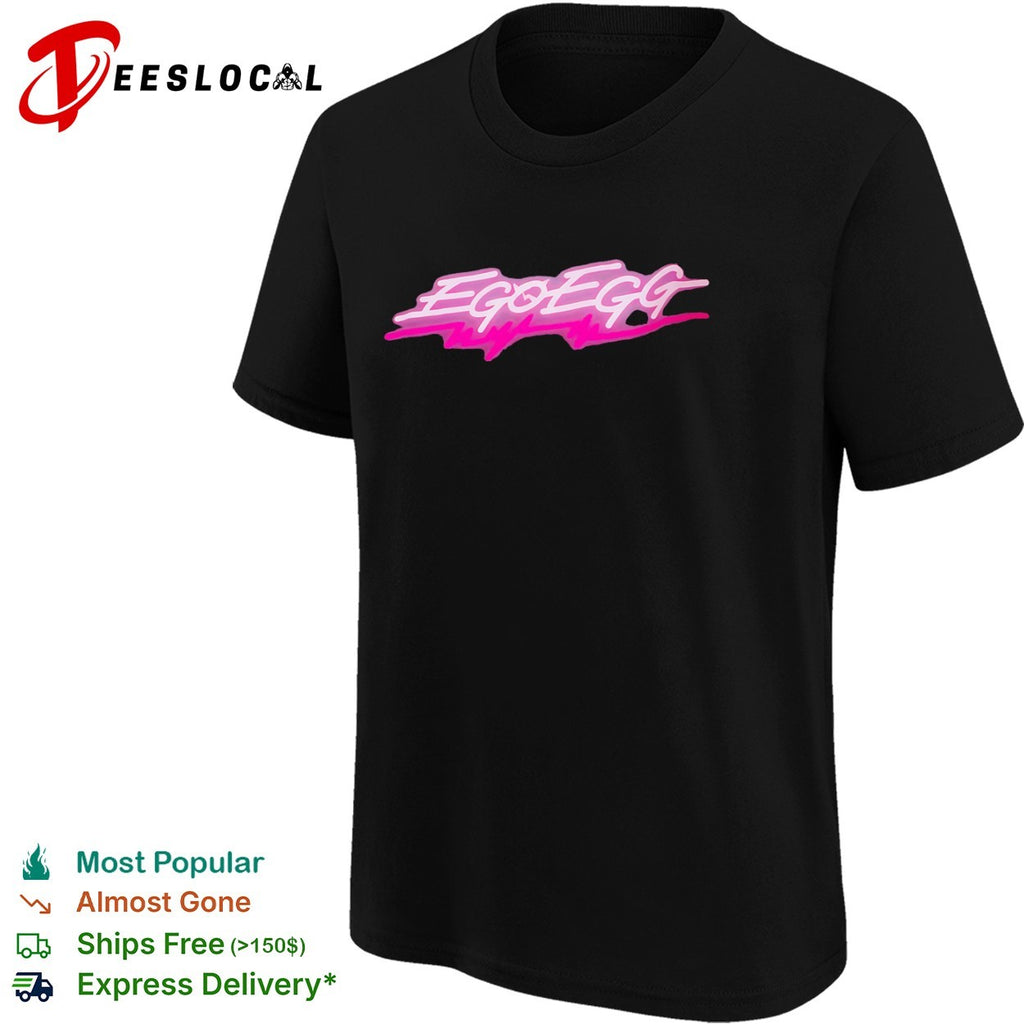 Egoegg synthwave aesthetic logo shirt