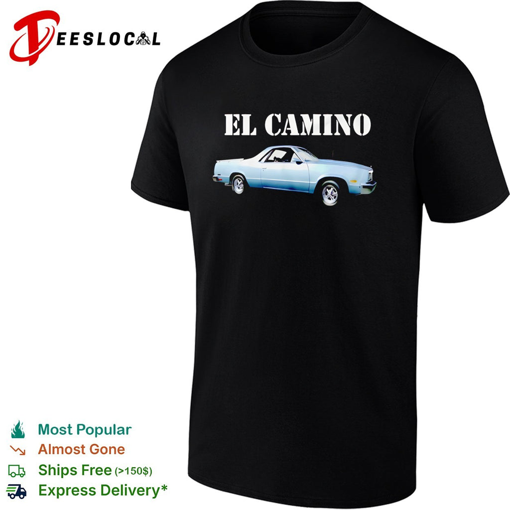 El Camino classic silver pickup truck bold stencil lettering vintage graphic shirt