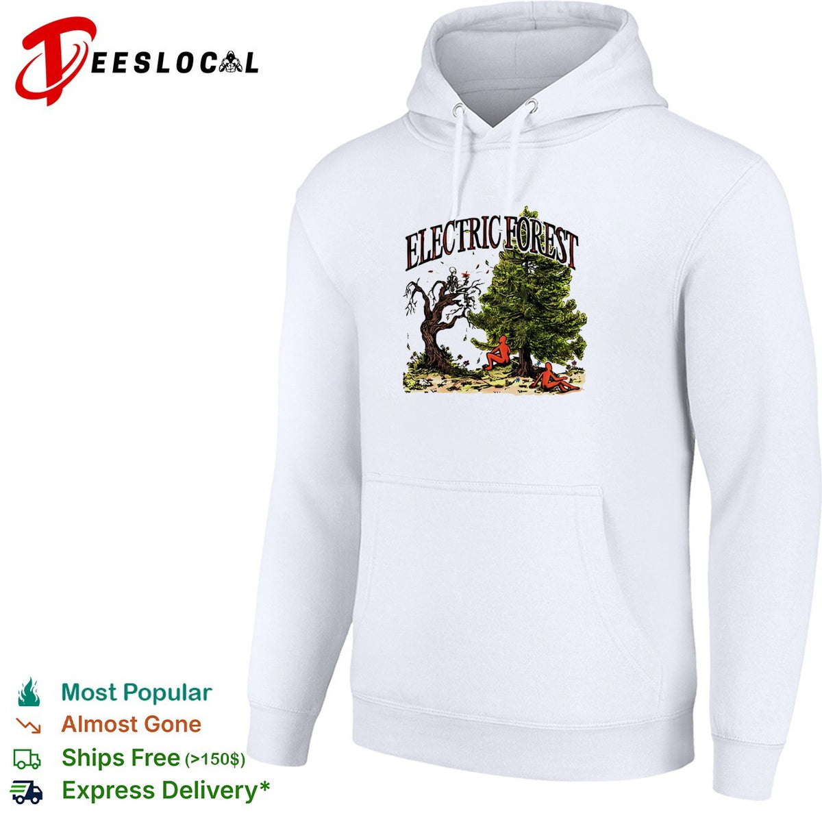 Electric Forest dead tree and pine tree nature shirt