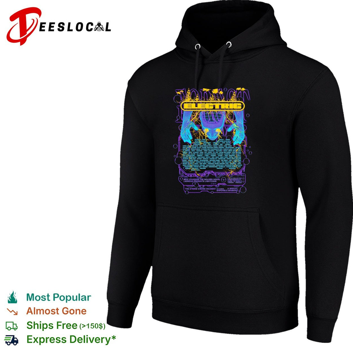 Electric Forest lineup poster wizard hands shirt