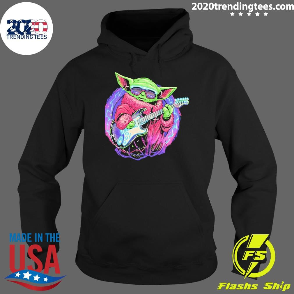 Electric Galaxy Grogu With A Guitar Shirt
