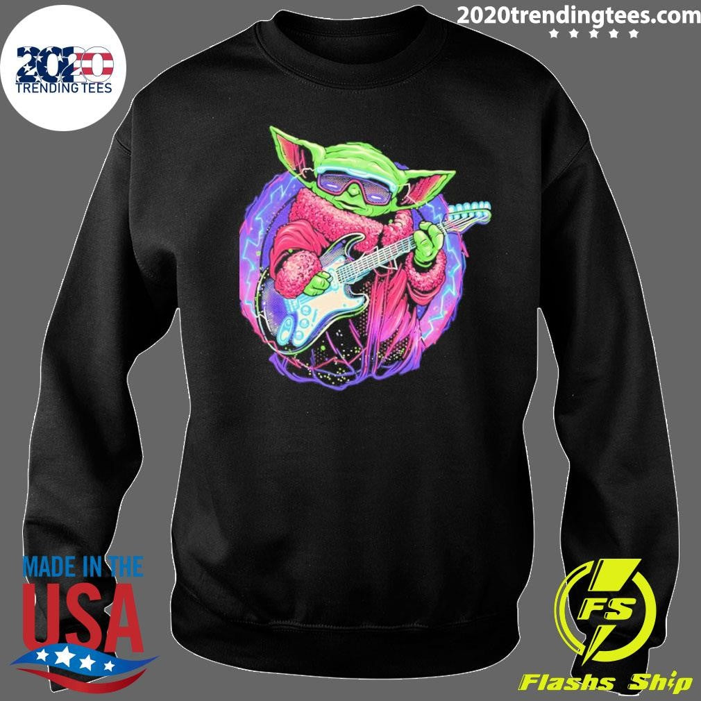 Electric Galaxy Grogu With A Guitar Shirt