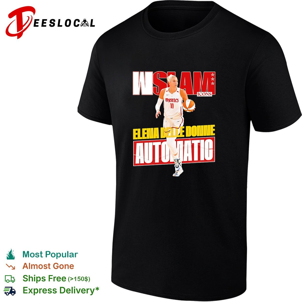 Elena Delle Donne Washington Mystics automatic WNBA SLAM Icons shirt