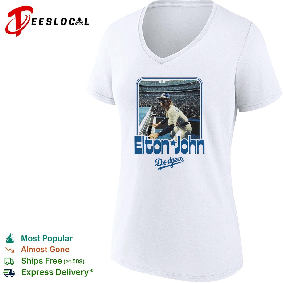 Elton John Los Angeles Dodgers MLB 2025 Sportiqe Concert Performance Music shirt