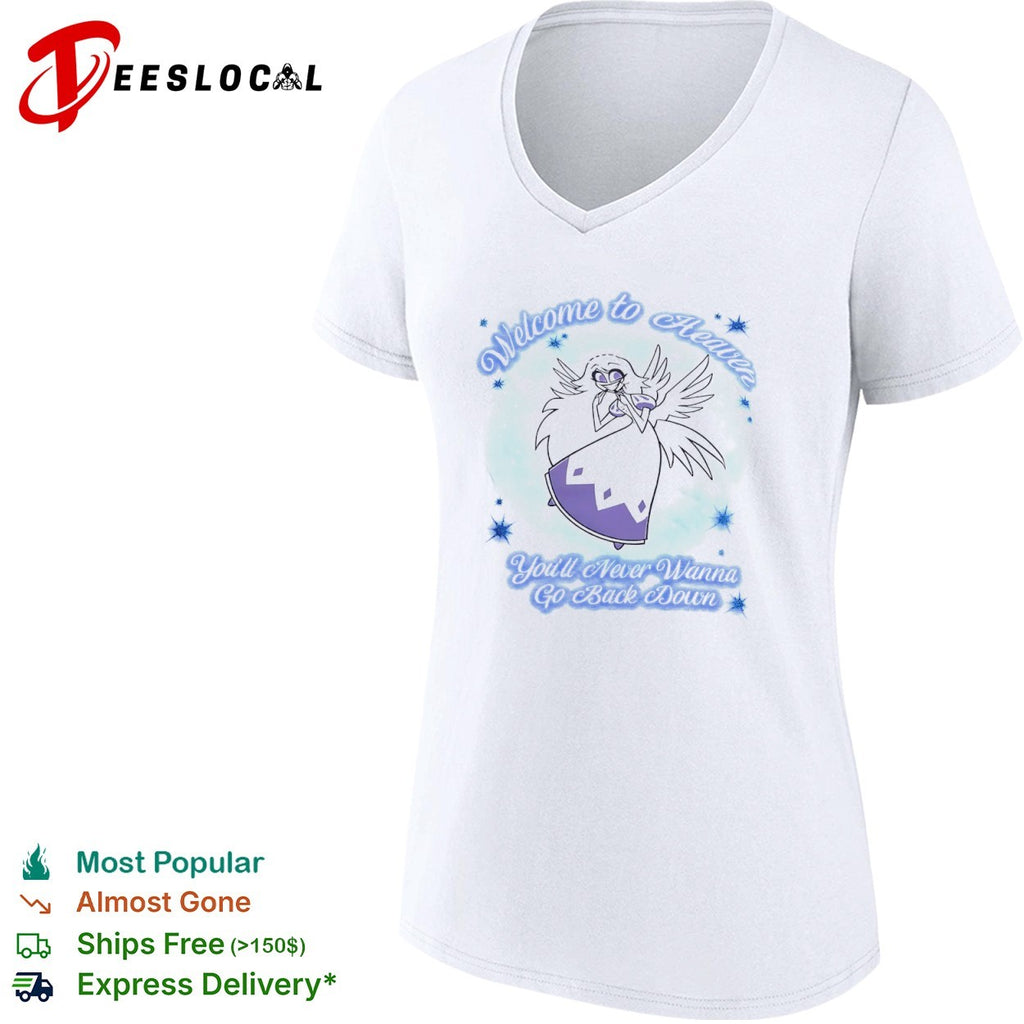 Emily Hazbin Hotel Welcome to Heaven Youll Never Wanna Go Back Down shirt