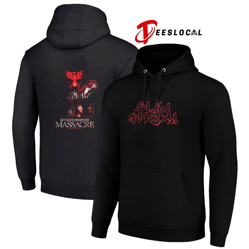 Eminem Shady Massacre Capsule Jason Detroit Chainsaw massacre graphic shirt