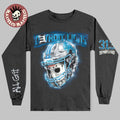 Eminem x Detroit Lions Hockey Mask And Helmet All Grit 313 Longsleeve Tee
