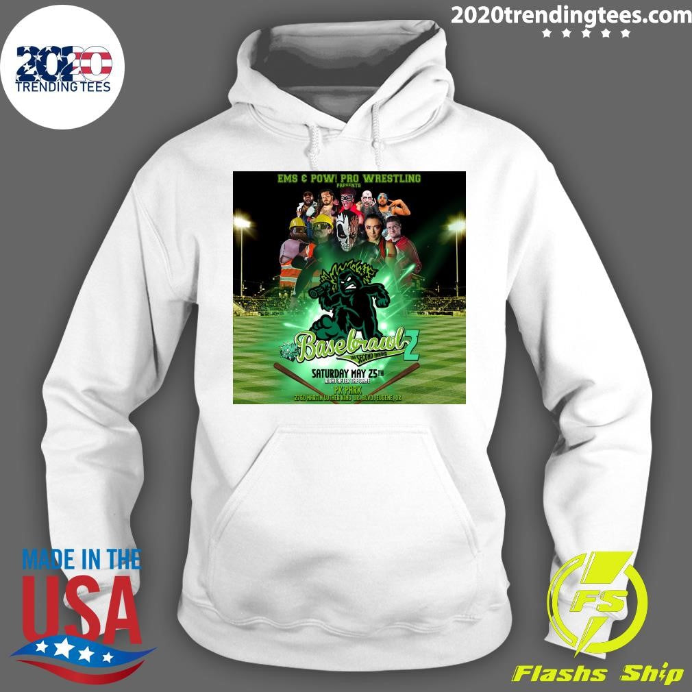 Ems & Pow Pro Wrestling Basebrawl 2 The Second Inning May 25th Right After The Game PK Park Shirt