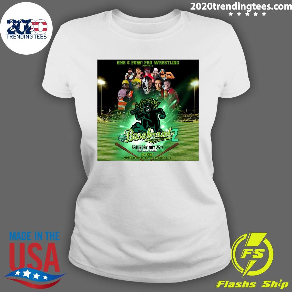 Ems & Pow Pro Wrestling Basebrawl 2 The Second Inning May 25th Right After The Game PK Park Shirt
