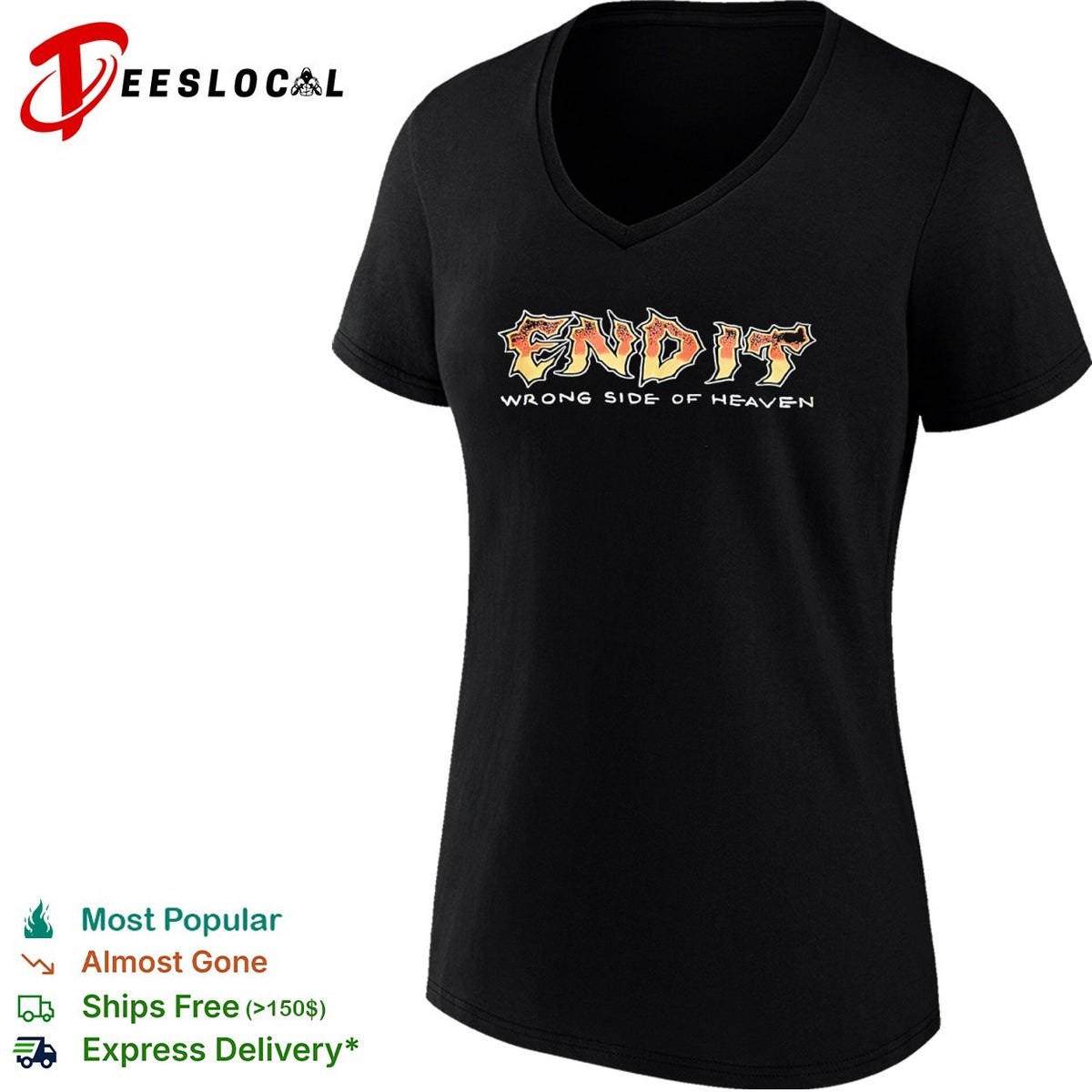 End It Wrong Side of Heaven heavy metal band logo music concert shirt
