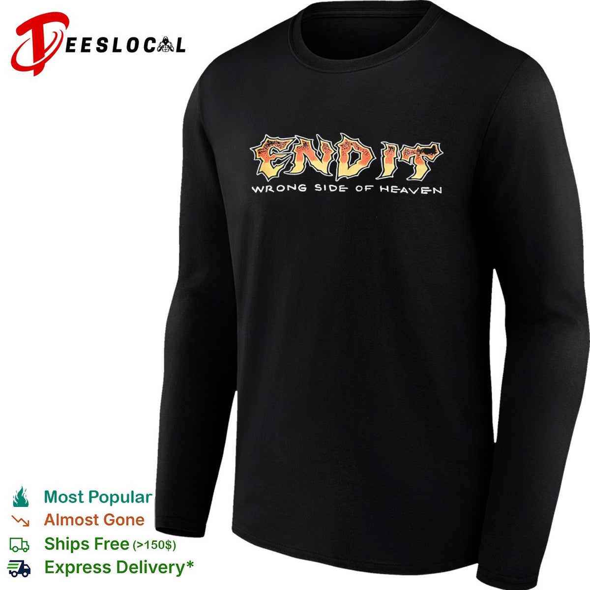 End It Wrong Side of Heaven heavy metal band logo music concert shirt