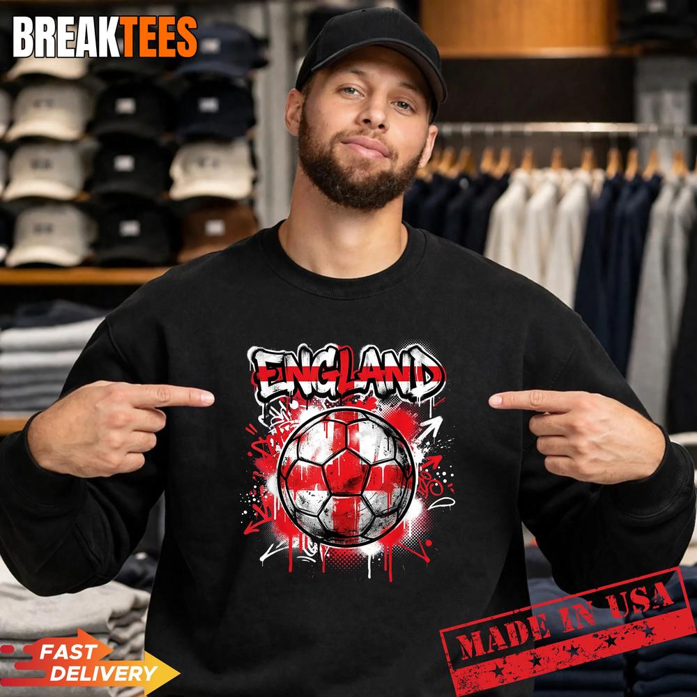 England Football Soccer Player Flag Graffiti Father’s Day Shirt