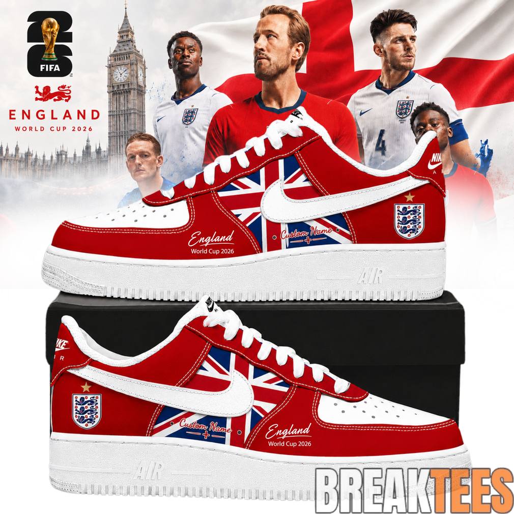 England Football Team x World Cup 2026 Custom Air Force 1 Shoes