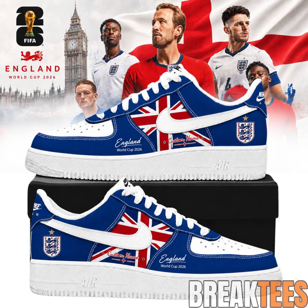 England Football Team x World Cup 2026 Custom Air Force 1 Shoes