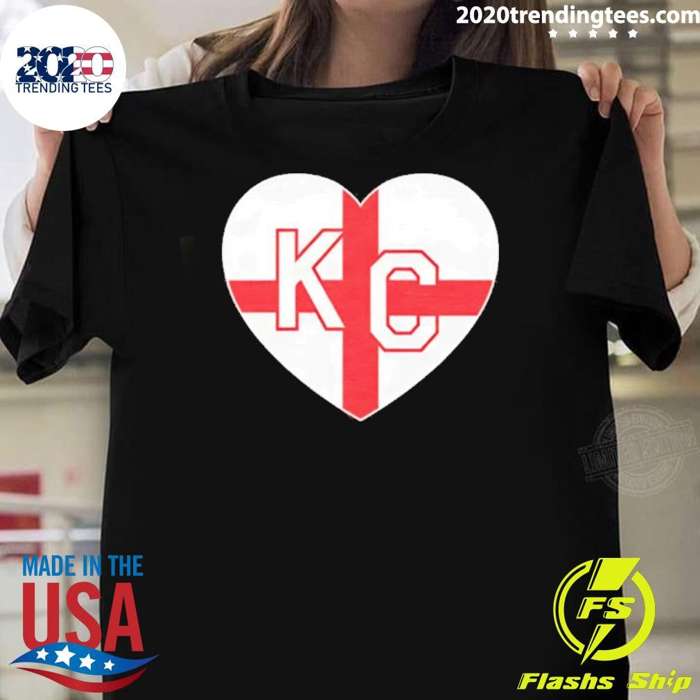 England Kansas City Kc In Heart Shirt