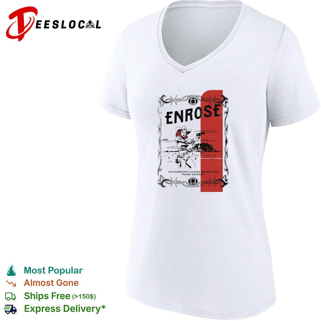 Enrose Starring Gabi Rose as Sax Mami Western Desert Cowboy Theme graphic shirt
