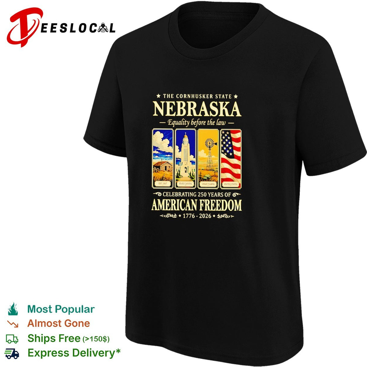 Equality before the law 250 years American freedom panels shirt