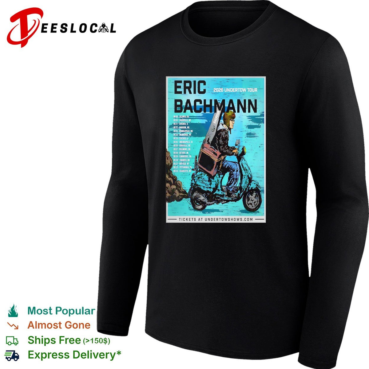 Eric Bachmann 2026 Undertow Tour Atlanta Louisville Chicago Madison Minneapolis shirt