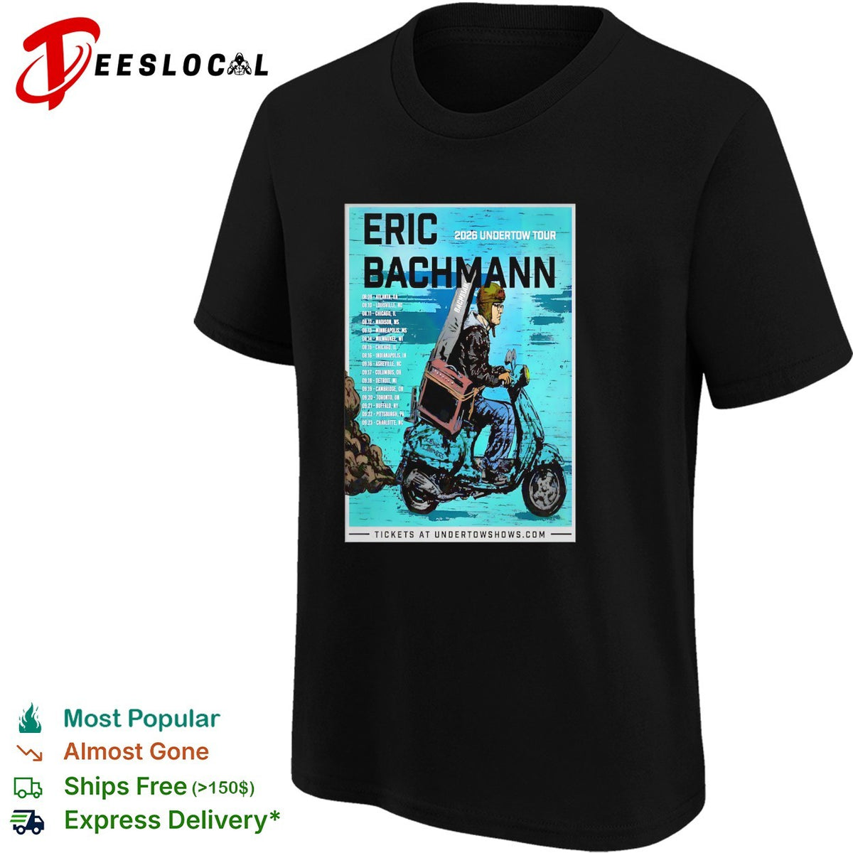 Eric Bachmann 2026 Undertow Tour Atlanta Louisville Chicago Madison Minneapolis shirt