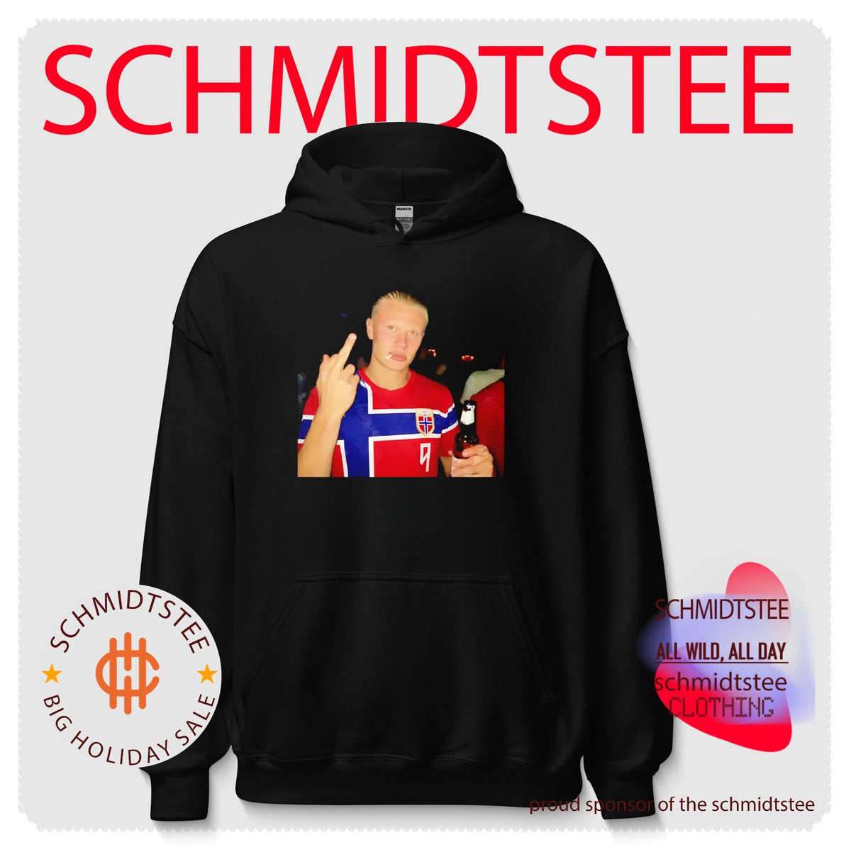 Erling Haaland Norway National Football Team beer and middle finger shirt