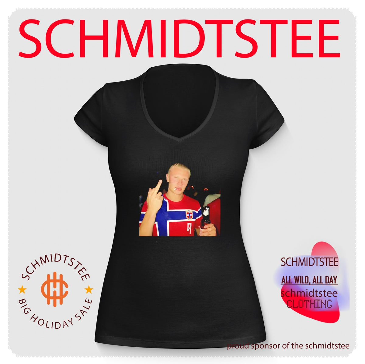 Erling Haaland Norway National Football Team beer and middle finger shirt