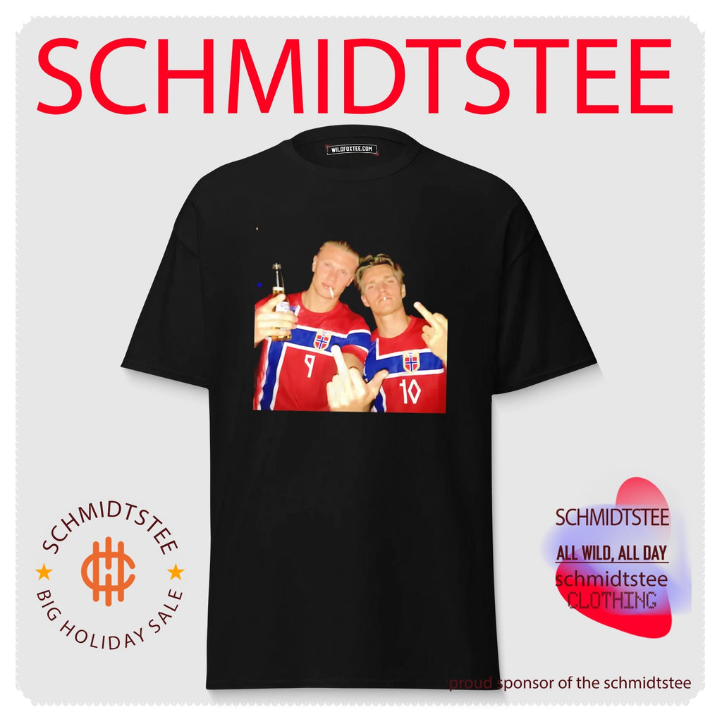 Erling Haaland and Martin Odegaard Norway National Football beer and middle finger shirt