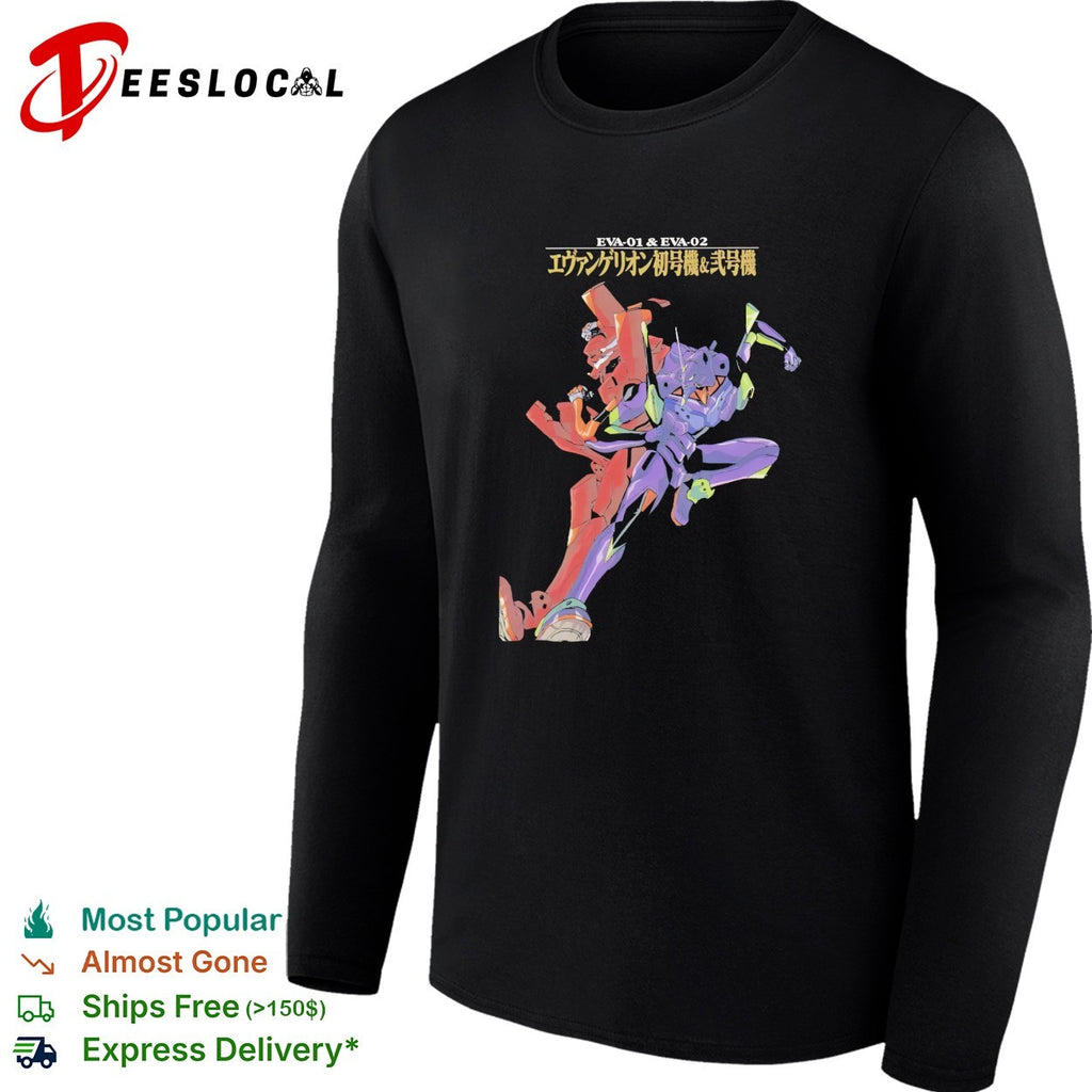Evangelion Eva 01 and Eva 02 Evangerion Shogoki and Nigoki graphic anime shirt