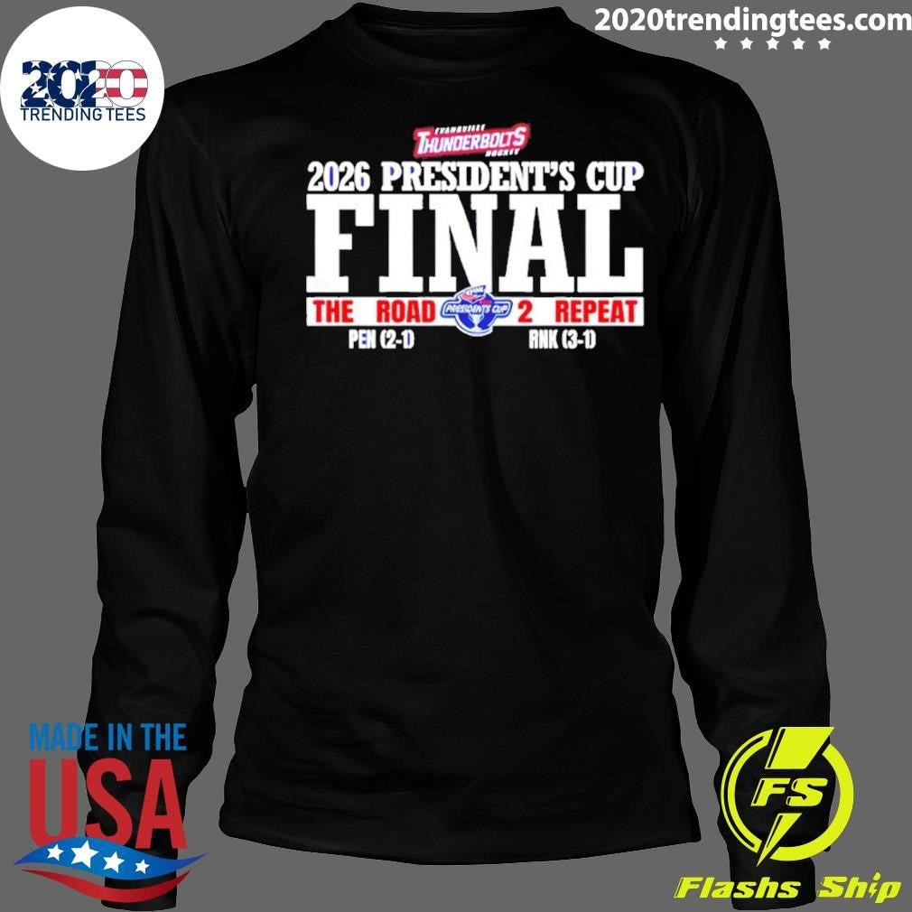Evansville Thunderbolts Hockey President’s Cup The Road 2 Repeat 2026 Shirt