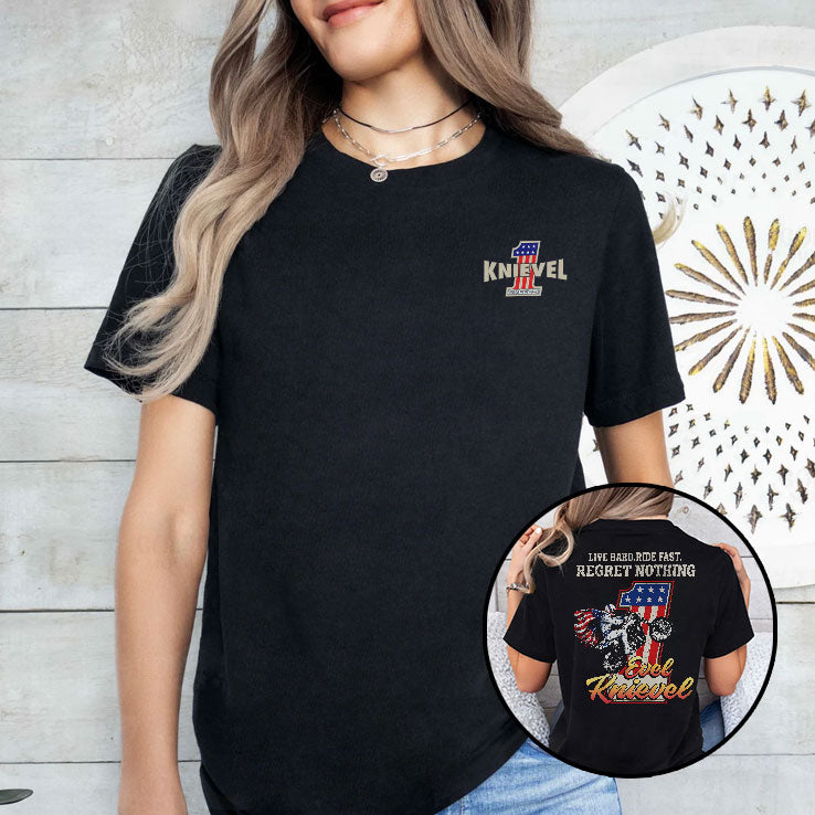 Evel Knievel Live Hard Ride Fast Regret Nothing T Shirt