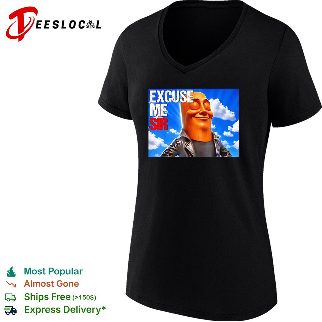 Excuse me sir The Rock Dwayne Johnson parody pop culture meme wood grain shirt