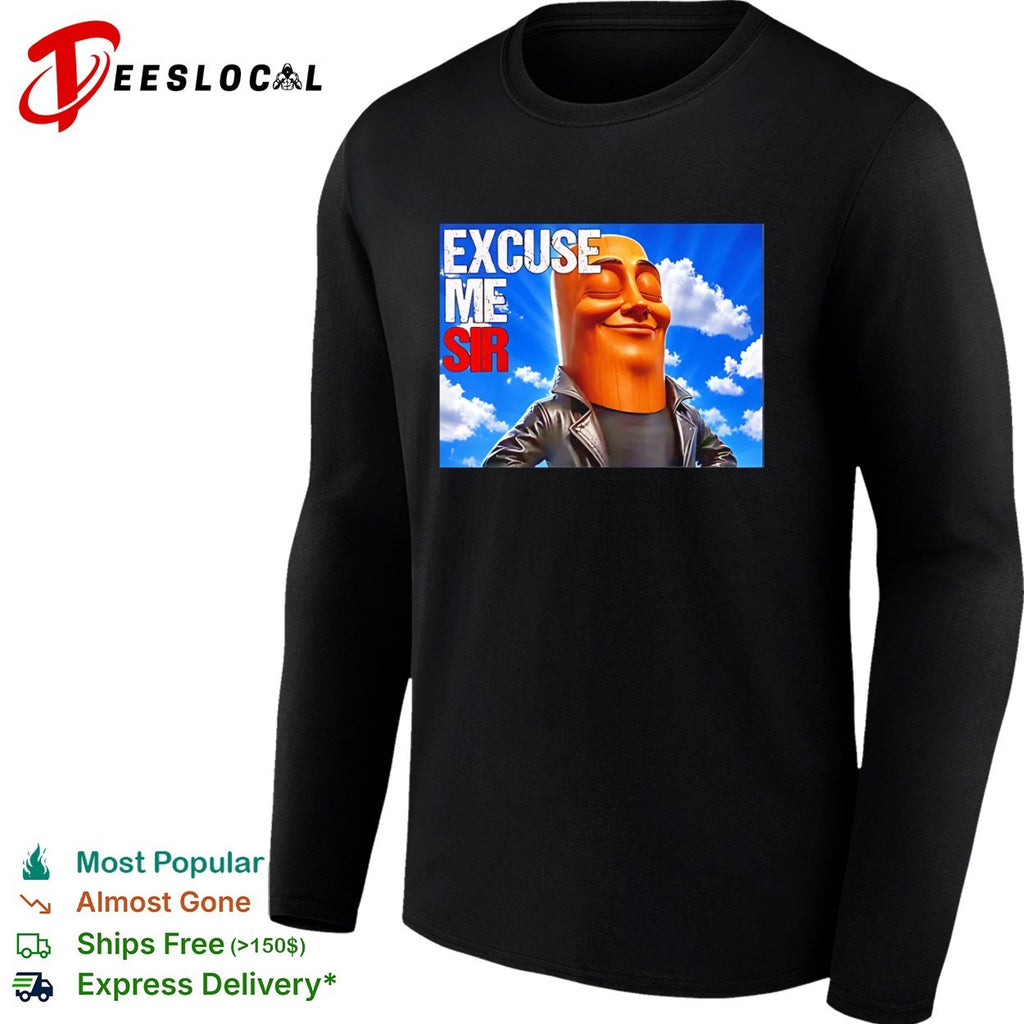 Excuse me sir The Rock Dwayne Johnson parody pop culture meme wood grain shirt