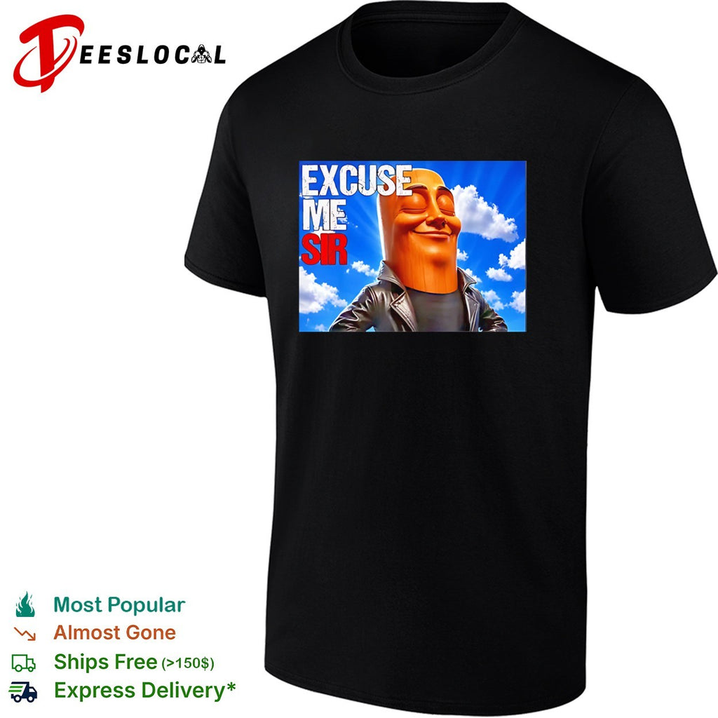 Excuse me sir The Rock Dwayne Johnson parody pop culture meme wood grain shirt