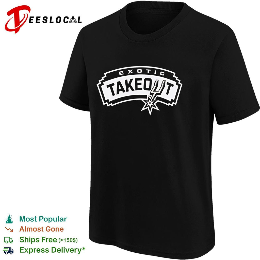 Exotic Takeout San Antonio Spurs Logo Parody Graphic Retro Font Finals 2026 shirt
