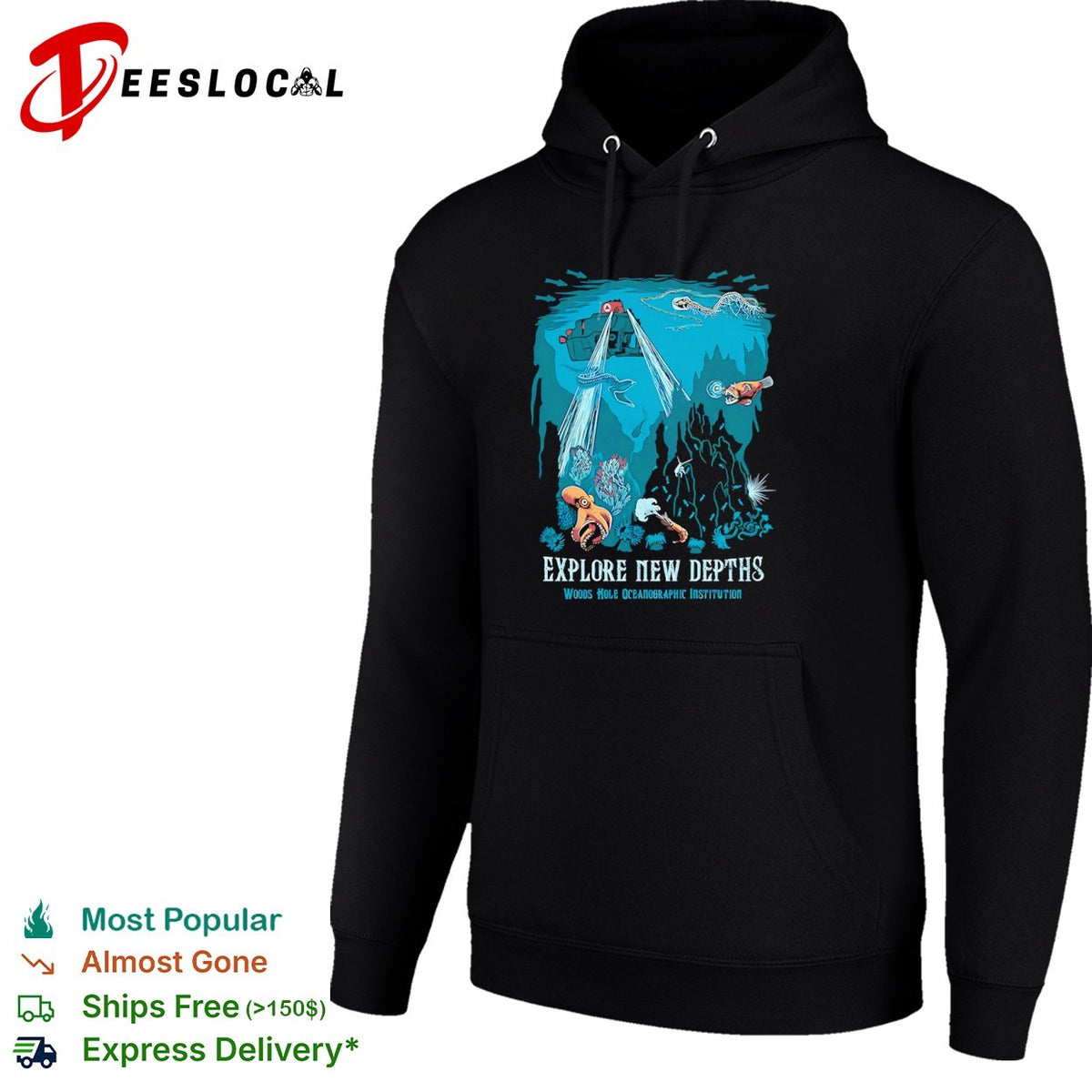 Explore New Depths Woods Hole Oceanographic Institution Deep Sea Exploration shirt