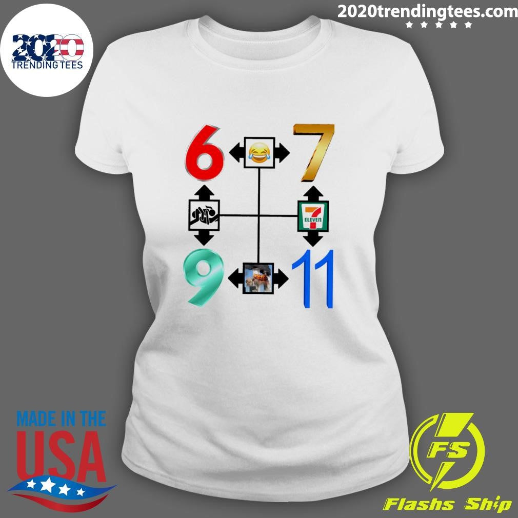 Explore The 67-911 Go To Heaven Meme and Number Compass Shirt