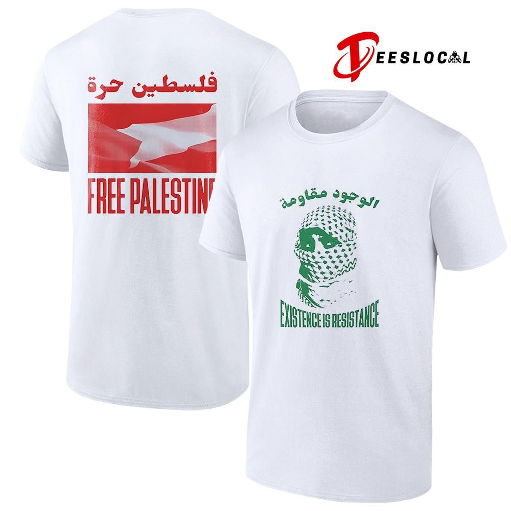 Exrsstence is resistance free Palestine graphic shirt
