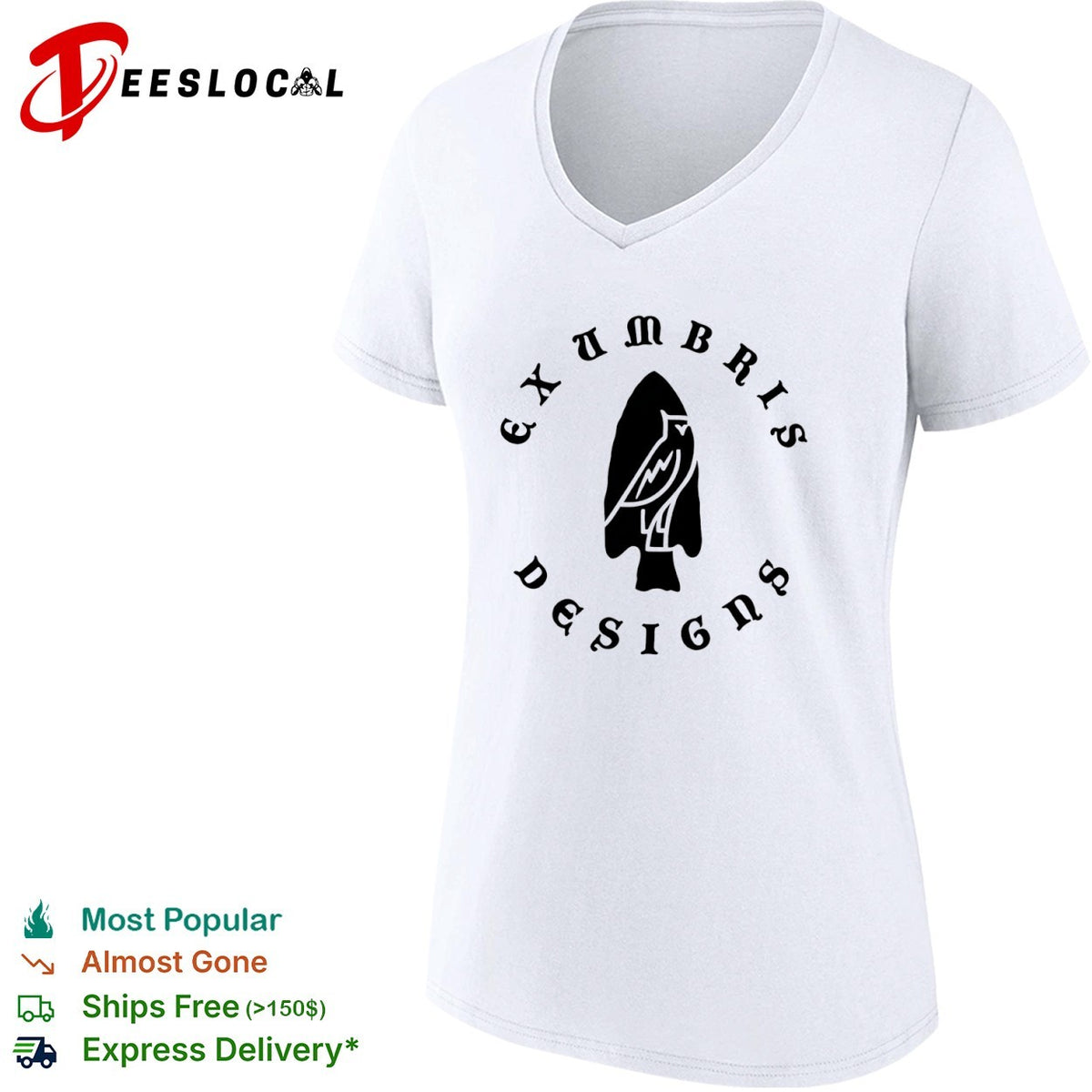 Exumbris Designs Owl Arrowhead Silhouette Logo Symbol Modern Abstract Icon Shirt