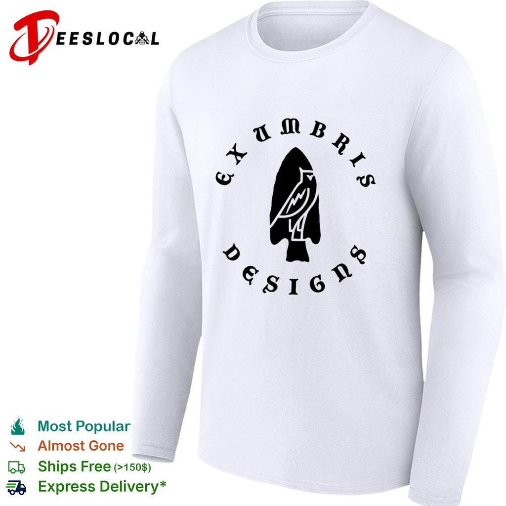 Exumbris Designs Owl Arrowhead Silhouette Logo Symbol Modern Abstract Icon Shirt